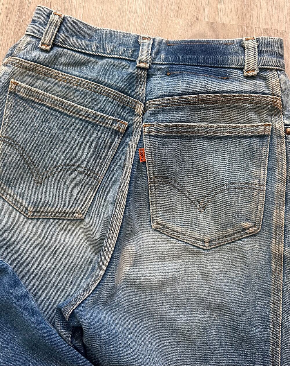 Levi’s Orange Tab High Rise Button Fly Jeans Faded Blue Straight Leg